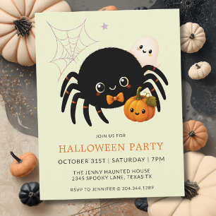 Joyeuse Invitation Halloween Araignée Citrouille p
