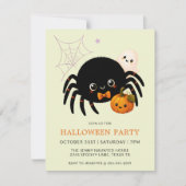 Joyeuse Invitation Halloween Araignée Citrouille p (Devant)