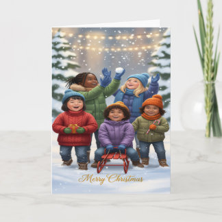 Joyeuse Journée de Neige – Carte de Vœux de Noël p