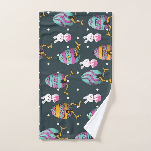 Joyeuse journée de Pâques - Drôle Lapin Souhaite M (Serviette à main)