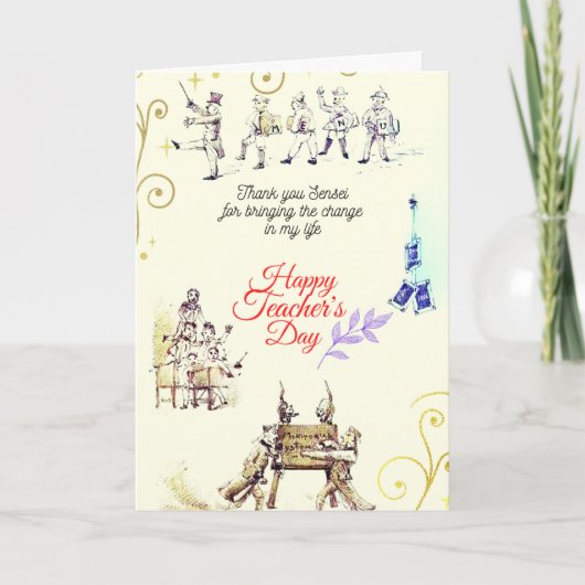 Joyeuse Journée des enseignants (Festive) - Carte (Devant)