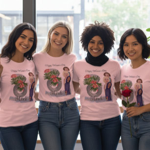 Joyeuse Journée des femmes T-Shirt Rose 8 Mars