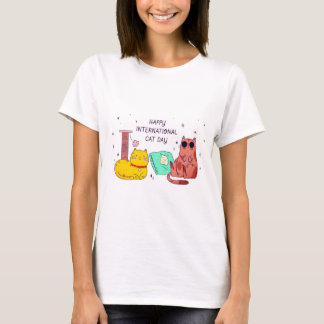 Joyeuse Journée Internationale du Chat T-Shirt Mig