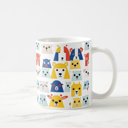 Joyeuse Jungle Adorable Animal Visages Mug (Droite)