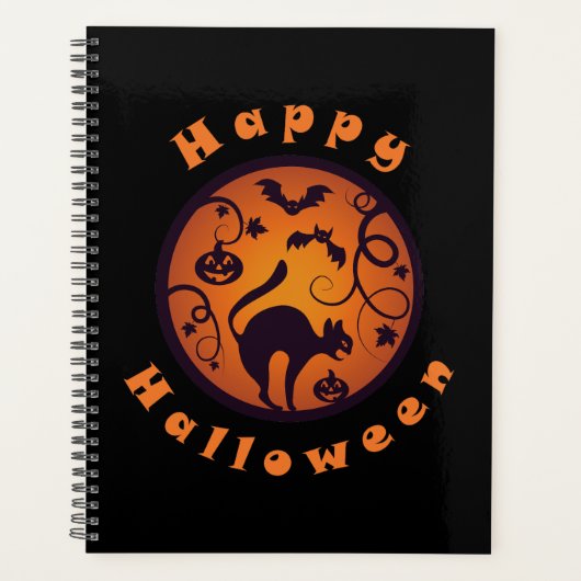Joyeuse lanterne d'Halloween araignées et chauves- (Devant)