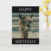 Joyeuse Llama d'anniversaire - Carte d'anniversair (Fleur jaune)