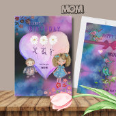 Joyeuse maman d'anniversaire de la carte enfant en