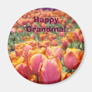 Joyeuse Mamie ! aimants Festival de Tulipes Fleurs