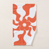 Joyeuse marguerite rétro en orange et blanc (Serviette à main)