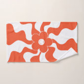 Joyeuse marguerite rétro en orange et blanc (Serviette à main)