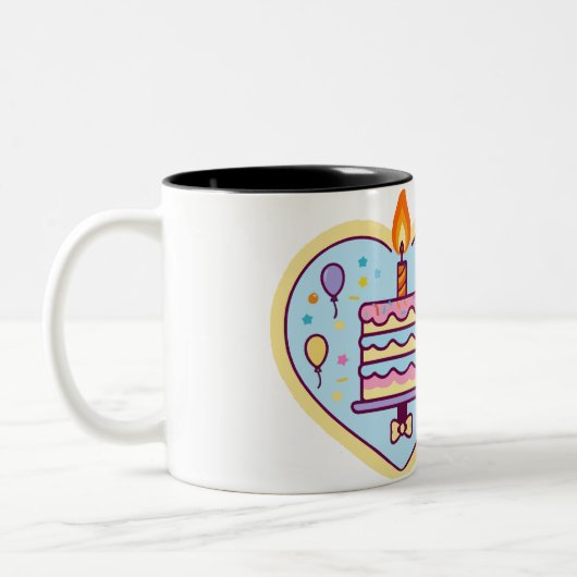 Joyeuse Mug d'anniversaire avec Cake & Candle Desi (Gauche)
