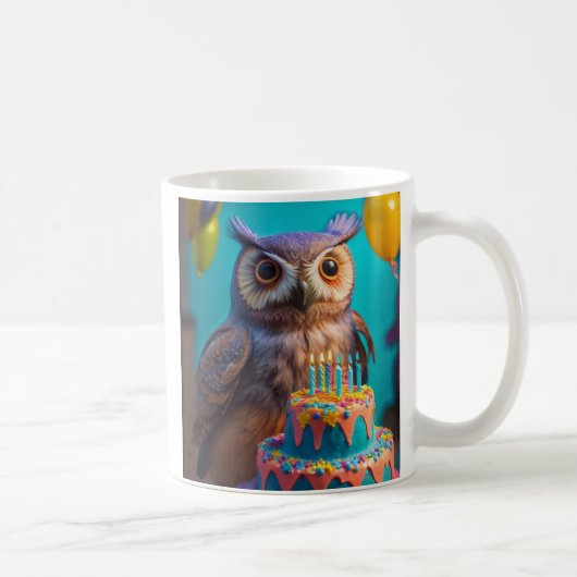 Joyeuse Mug d'anniversaire (hibou) (Droite)