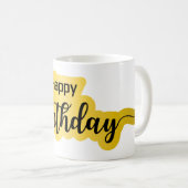 Joyeuse Mug d'anniversaire - Style de script gras (Devant droit)