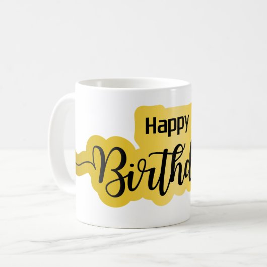 Joyeuse Mug d'anniversaire - Style de script gras (Devant gauche)