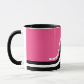 Joyeuse Mug De Noël Aux Ornements Rose Et Noir (Gauche)
