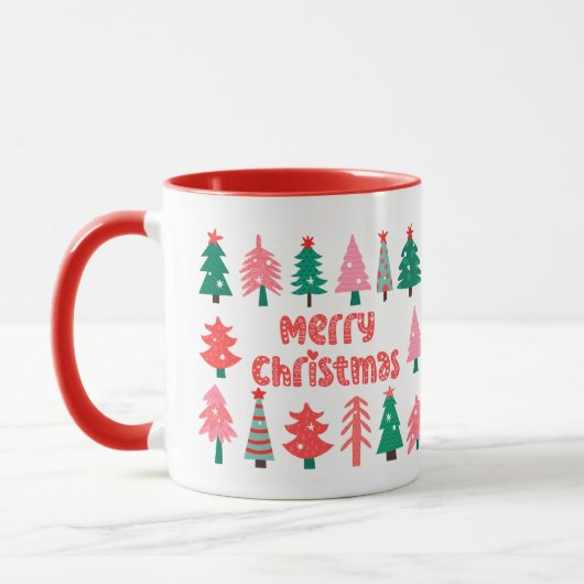 Joyeuse Mug de Noël avec de mignons arbres de Noël (Gauche)