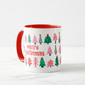 Joyeuse Mug de Noël avec de mignons arbres de Noël (Devant gauche)