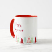 Joyeuse Mug de rangée d'arbre de Noël (Devant gauche)