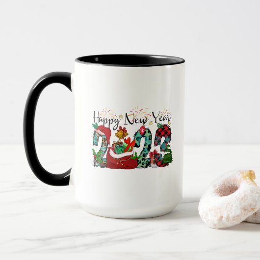Joyeuse Mug du Nouvel An (Avec donut)