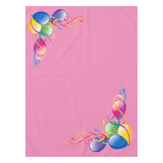 Joyeuse nappe d'anniversaire Ballons rose (Devant)