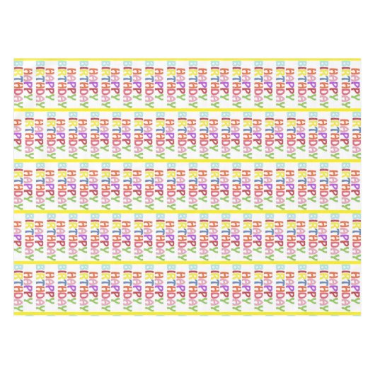 Joyeuse nappe d'anniversaire Joyeux coloré (Devant (Horizontal))
