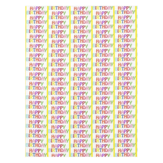 Joyeuse nappe d'anniversaire Joyeux coloré (Devant)