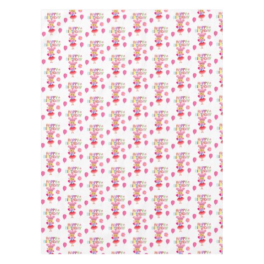 Joyeuse nappe d'anniversaire Princesse (Devant)