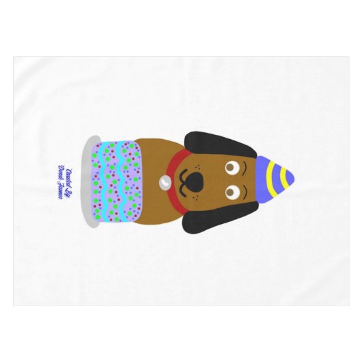 Joyeuse nappe de la tasse d'anniversaire (Devant (Horizontal))