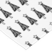 Joyeuse nappe de Noël, Arbres noirs blancs (Angle)