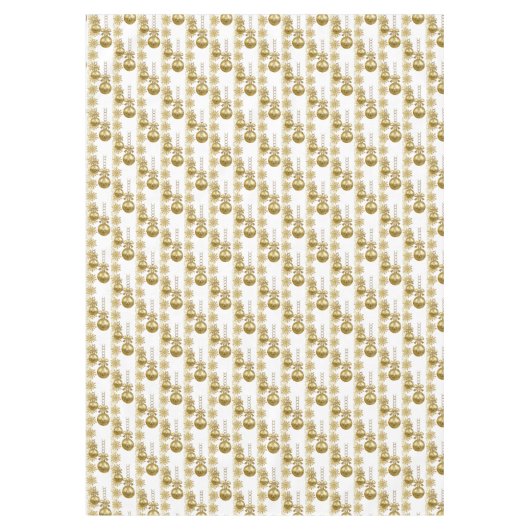 Joyeuse nappe de Noël, boules d'or (Devant)