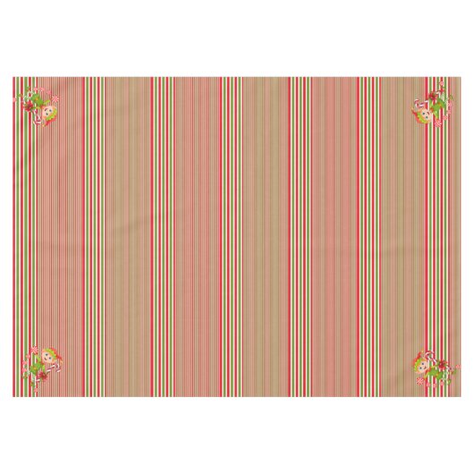 Joyeuse nappe de Noël, Elf Stripe Vert Rouge (Devant (Horizontal))
