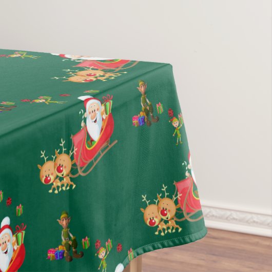 Joyeuse nappe de Noël, Elfe Père Noël Vert (In Situ)