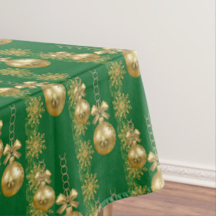 Joyeuse nappe de Noël, Gold Balls Green