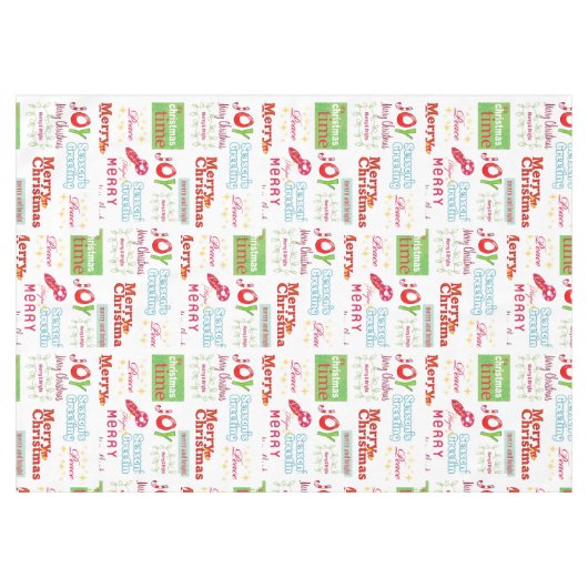 Joyeuse nappe de Noël, Joyeuses Fêtes blanche (Devant (Horizontal))