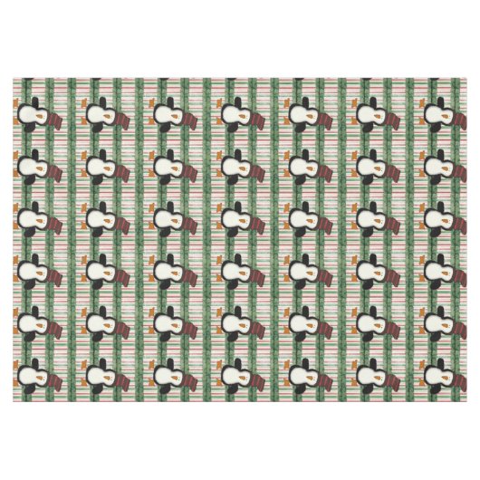 Joyeuse nappe de Noël, pingouin vert (Devant (Horizontal))
