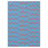 Joyeuse nappe de Noël, Poinsettia Floral Bleu (Devant)