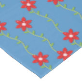 Joyeuse nappe de Noël, Poinsettia Floral Bleu (Angle)