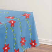 Joyeuse nappe de Noël, Poinsettia Floral Bleu (In Situ)