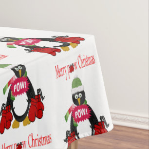 Joyeuse nappe de Noël Pow, boîte de pingouin