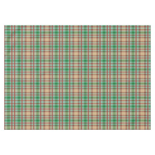Joyeuse nappe de Noël, Rouge Vert Jaune Plaid (Devant (Horizontal))