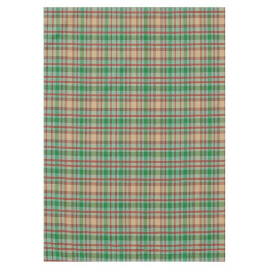 Joyeuse nappe de Noël, Rouge Vert Jaune Plaid (Devant)