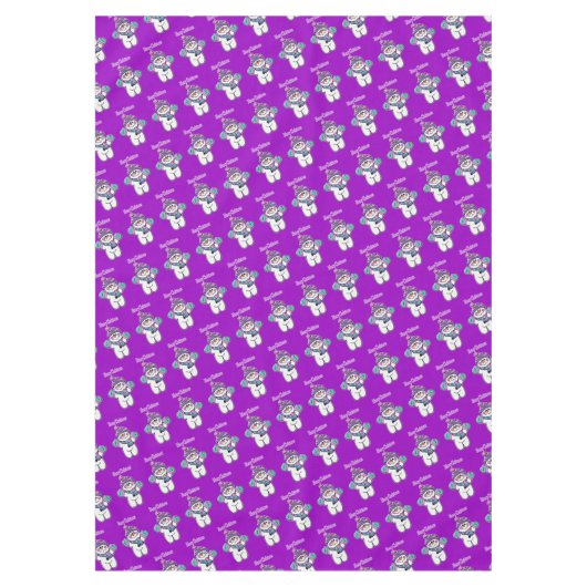 Joyeuse nappe de Noël, Snowman violet (Devant)