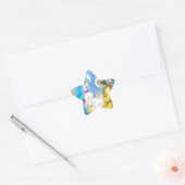 Joyeuse Noel,  Franse Kerst Kaart Ster Sticker (Envelop)