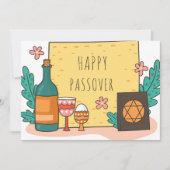 Joyeuse Pâque| Belle invitation de Seder Pesach (Devant)