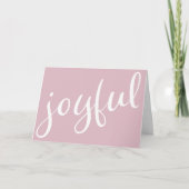 Joyeuse Pastel Pink Script Christmas Carte de vaca (Devant)