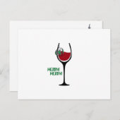 Joyeuse petite carte postale en verre de vin de (Devant / Derrière)