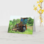 Joyeuse photo du tracteur de carte BIrthday (Fleur jaune)
