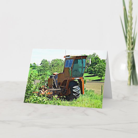 Joyeuse photo du tracteur de carte BIrthday (Devant)