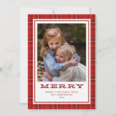 Joyeuse photo simple à carte rouge (Devant)