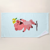 Joyeuse Piggy avec serviette de plage Daysy - Vos  (Devant)